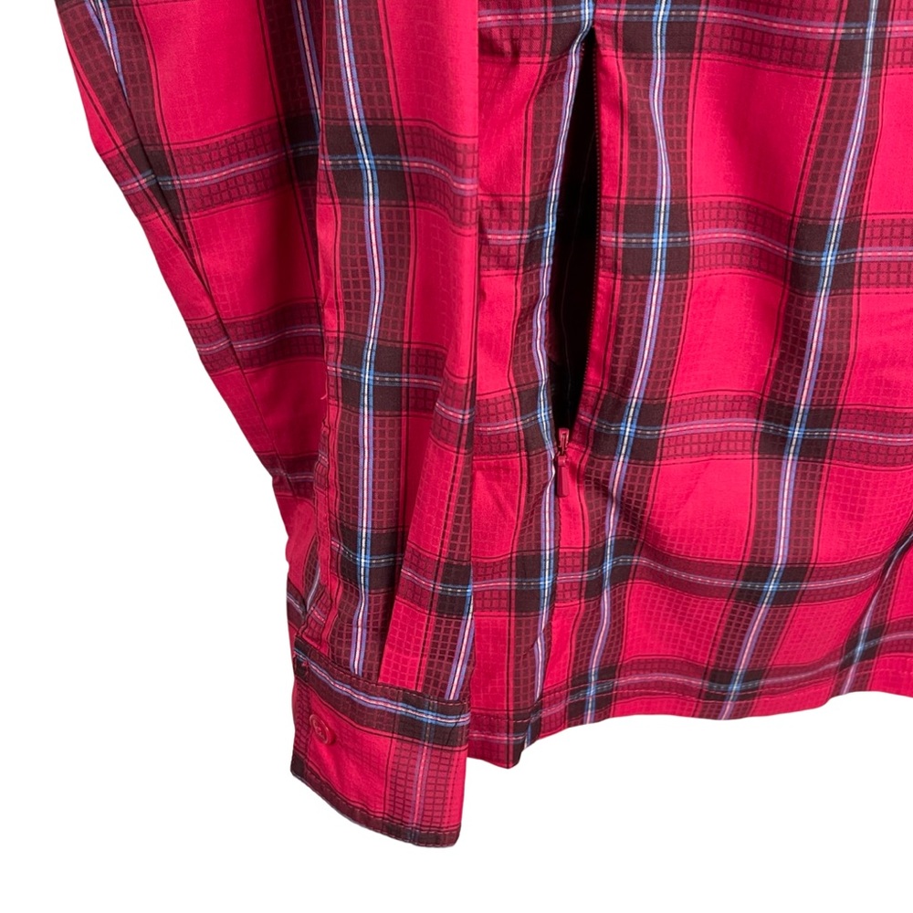 Columbia Omni-Shade Long Sleeve Plaid Shirt XL Red Zip Pocket Vented Back - Picture 4 of 11